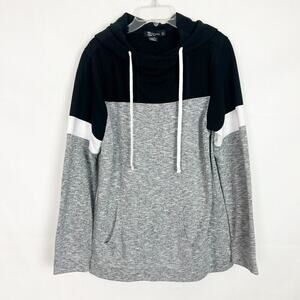 Miss Chevious Colorblock Pullover Hooded Sweatshirt Size Large